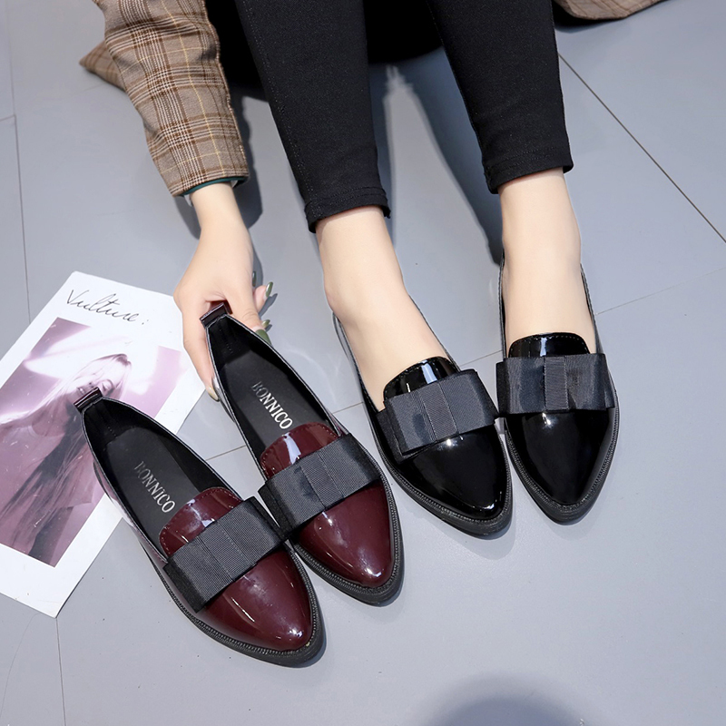 Dress Shoe Pointed - Черные/бордовые лакированные туфли-лодочки с острым носком,