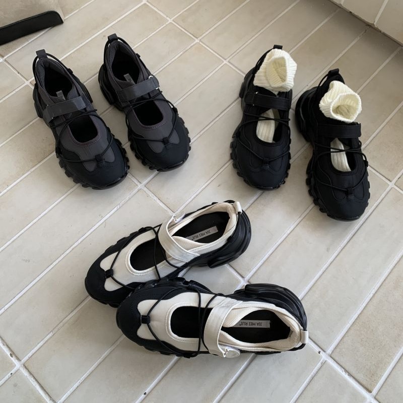 Men Shoes Velcro - Спортивные женские туфли Мэри Джейн на