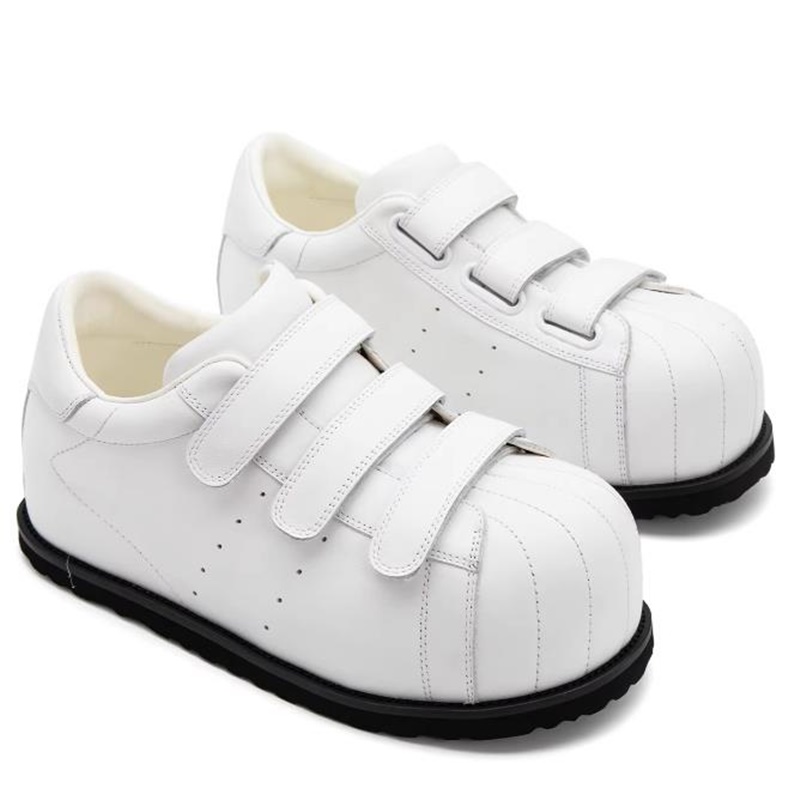 Men Shoes Velcro - Мужские кожаные кеды с закрытым носком,