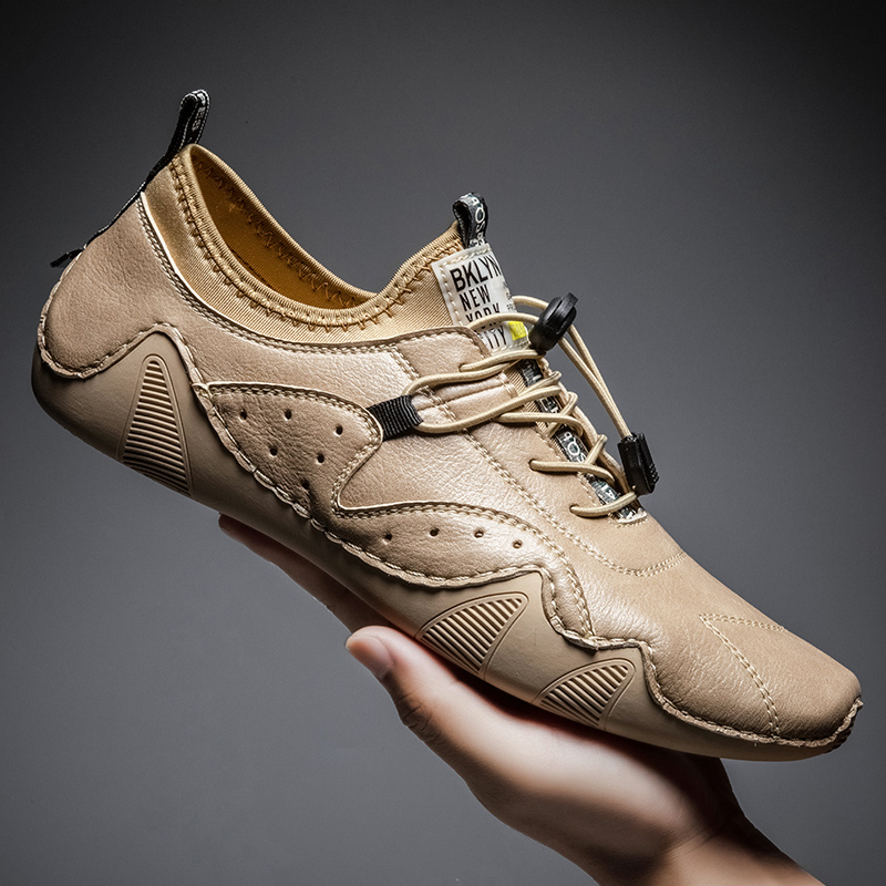 Men Shoes Zegna - Кожаные повседневные кроссовки для мужчин, обувь
