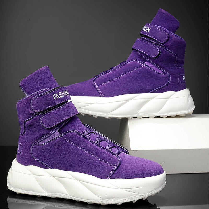 Men Shoes Velcro - Мужские высокие кроссовки 2026 года, фиолетовые,