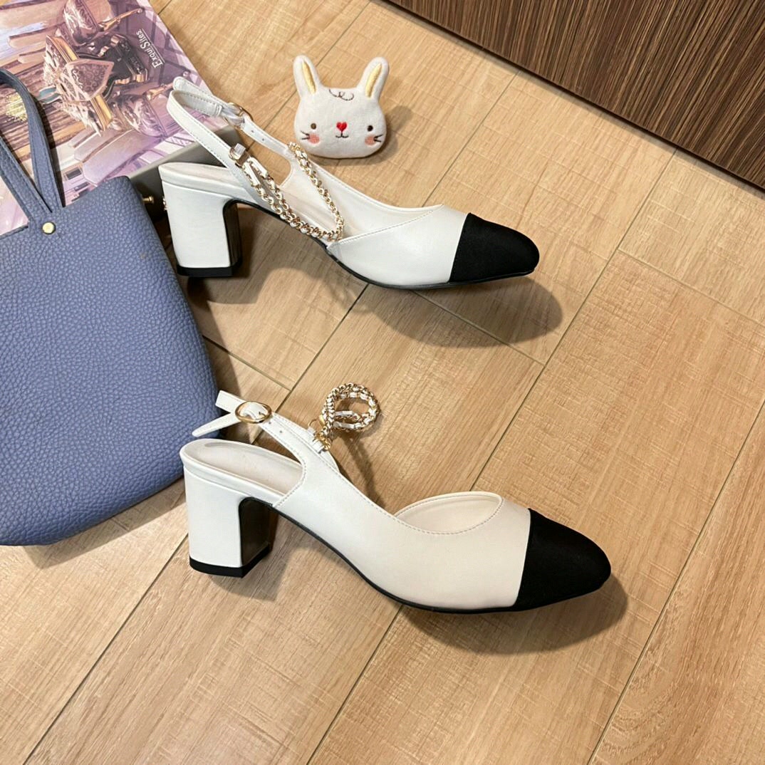 Dress Shoe Pointed - Женские туфли-слингбэки с двухцветным дизайном (черный