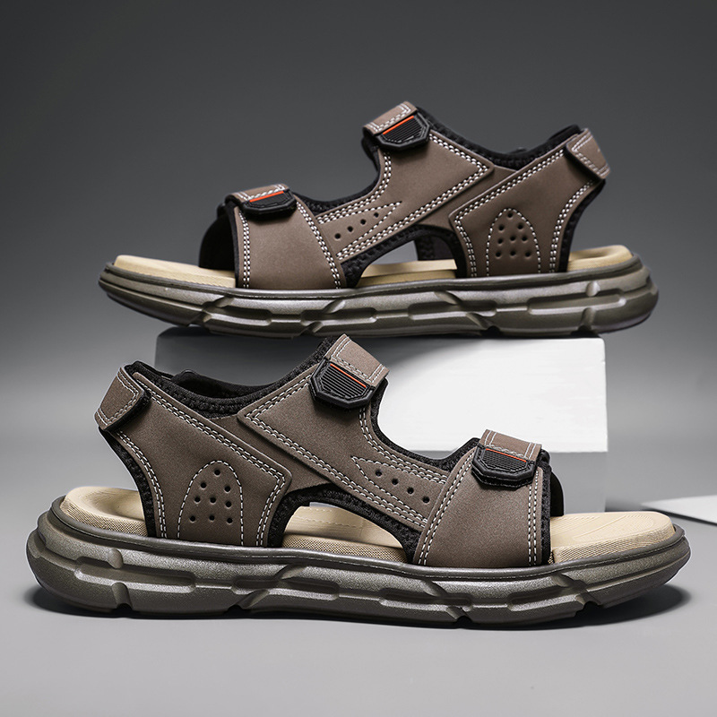 Men Shoes Velcro - Мужские летние уличные сандалии, нескользящие, износостойкие,