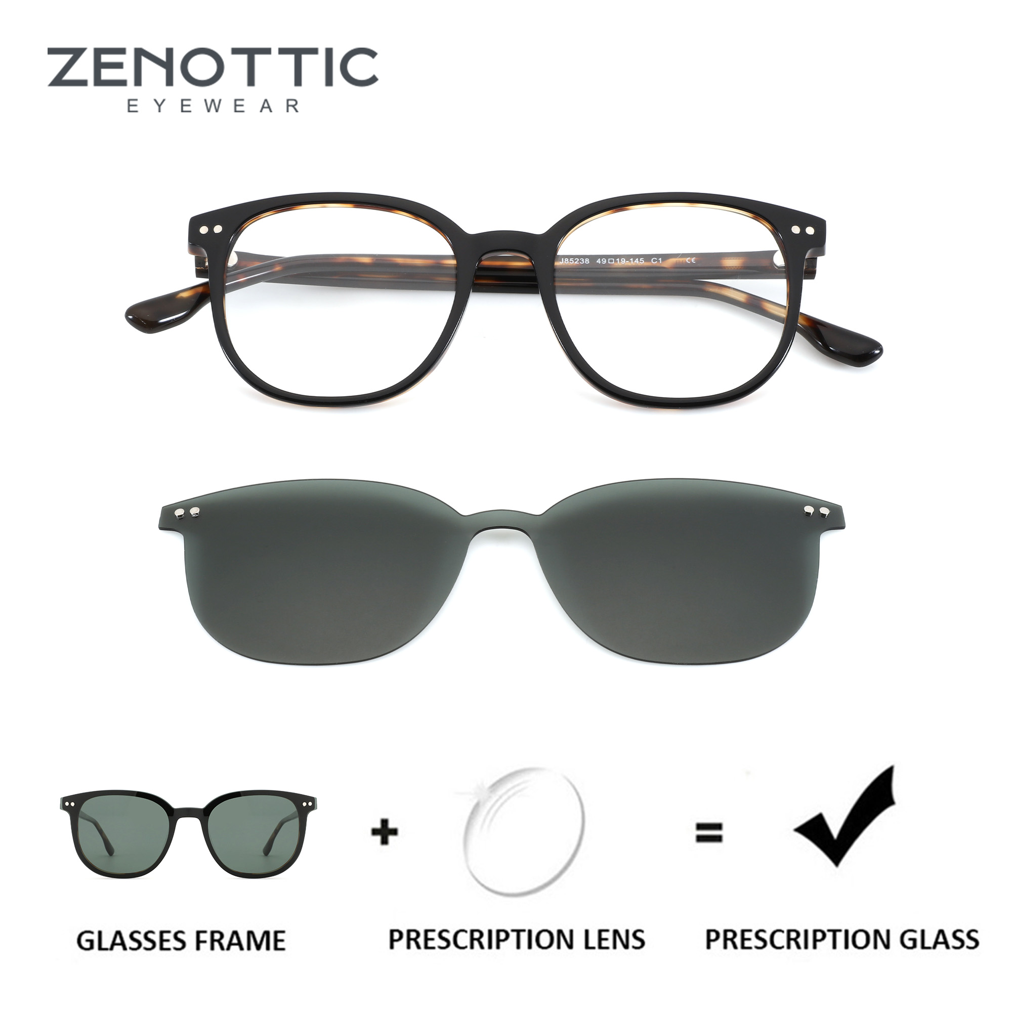 Men Shoes Zegna - Квадратные ацетатные очки ZENOTTIC с магнитными
