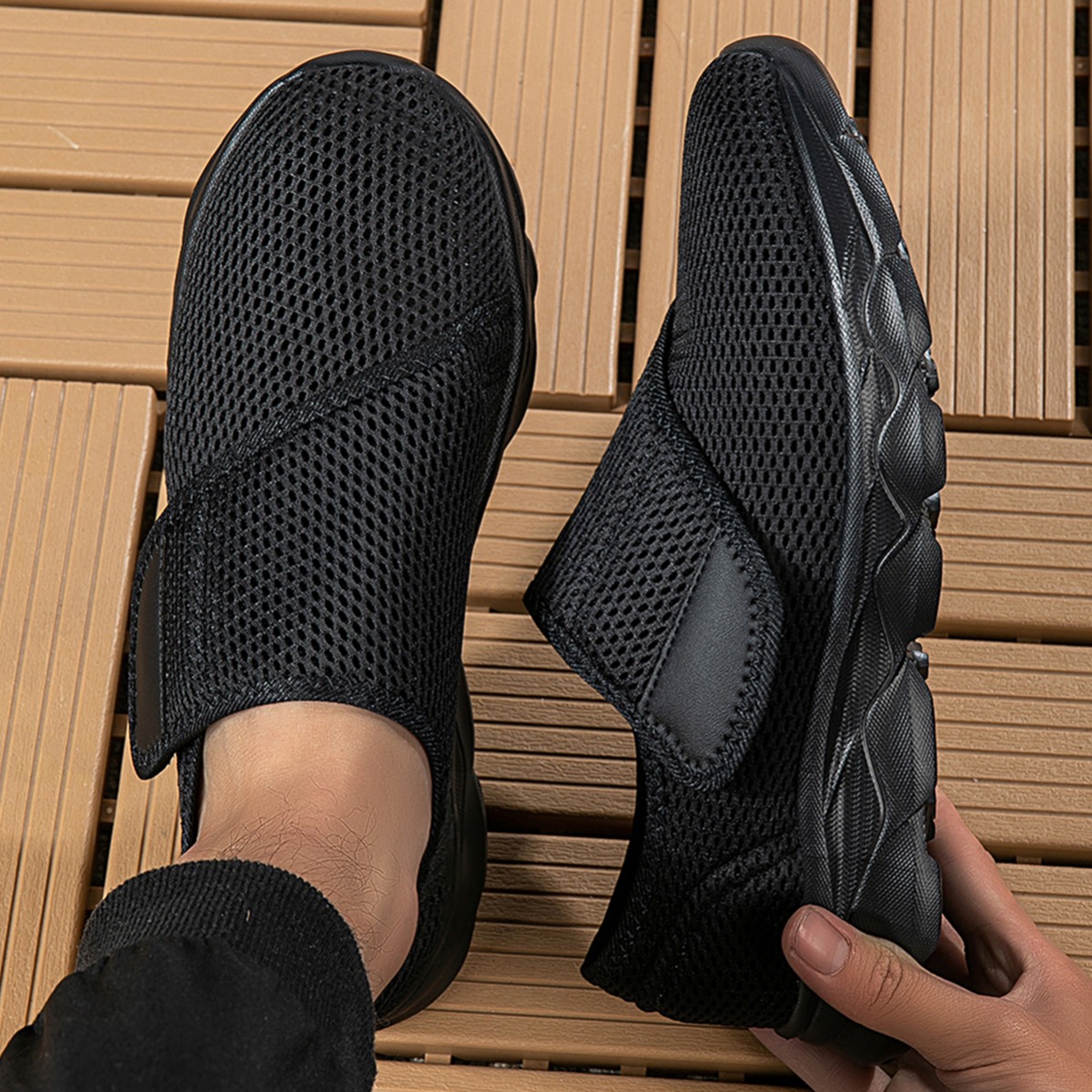 Новые мужские дышащие сетчатые – обзор и цена Men Shoes Velcro