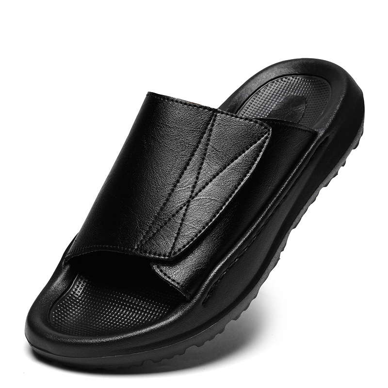 Мужские кожаные шлепанцы Easy- – обзор и цена Men Shoes Velcro