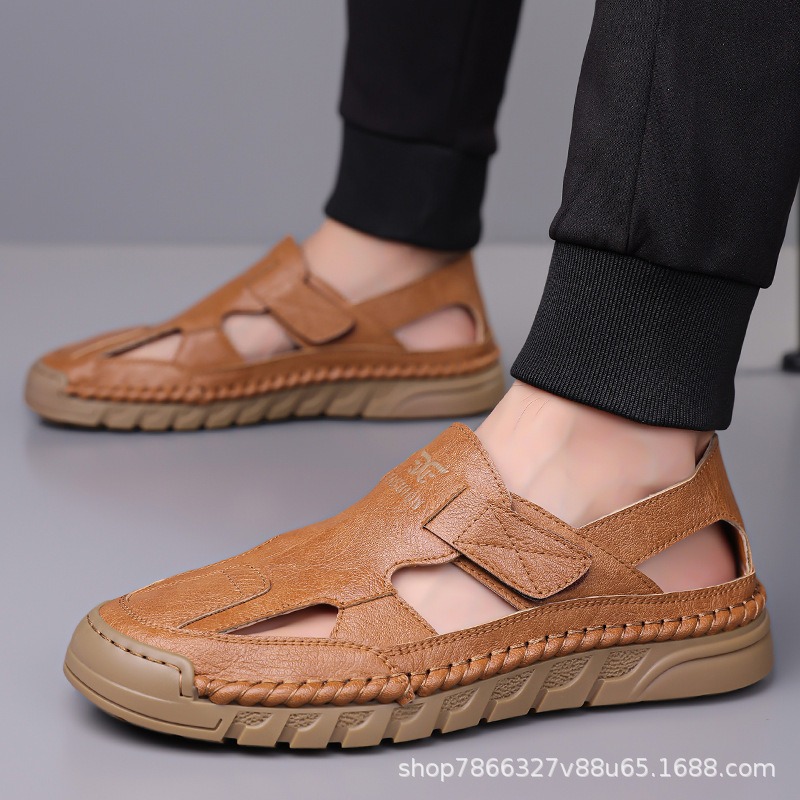 Мужские летние сандалии с перф – обзор и цена Men Shoes Velcro