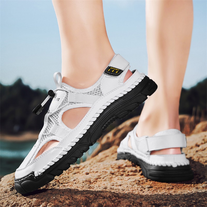 Мужские простые сандалии ручно – обзор и цена Men Shoes Velcro