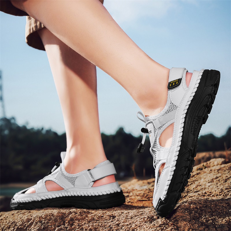 Мужские простые сандалии ручно – обзор и цена Men Shoes Velcro